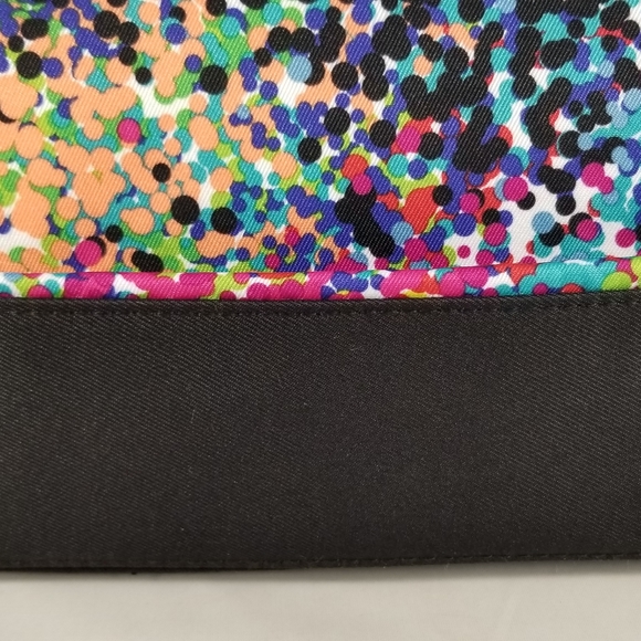 Elizabeth Arden Shoshanna Makeup Bag Purse Multi-Colored Dot Pattern Black - Picture 11 of 16
